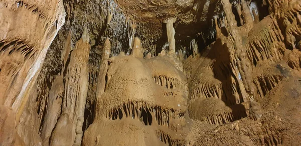 Stalactite Stalagmite Cavern Stalactite Cave Crimea Ukraine — Stock Photo, Image