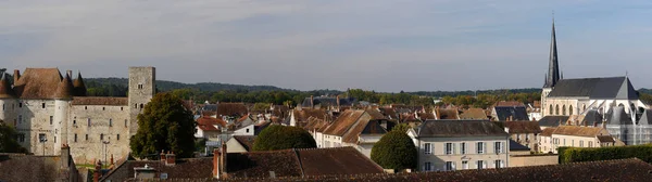 Panoramisch Uitzicht Middeleeuwse Stad Nemours Frankrijk Het Kleine Stadje Nemours — Stockfoto