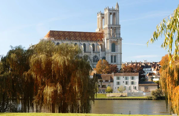 Middeleeuwse Collegiale Kerk Van Onze Lieve Vrouw Van Mantes Een — Stockfoto