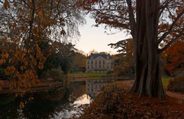 Kurtlar Vadisi botanik bahçesi Fransa 'nın Chatenay Malabry şehrinde sonbahar boyunca Fransızca vallee des Loups.
