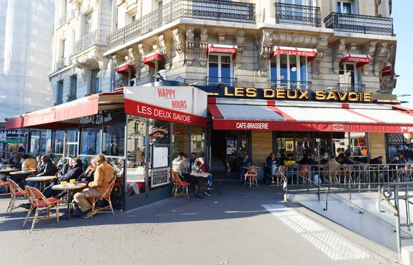 Paris França Novembro 2021 Deux Savoie Restaurante Tradicional Francês Localizado — Fotografia de Stock