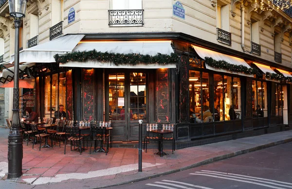 Παρίσι Γαλλία Νοεμβρίου 2021 Διάσημο Καφέ Regis Διακοσμημένα Για Χριστούγεννα — Φωτογραφία Αρχείου