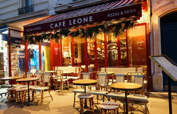 Paris França Novembro 2021 Famoso Café Leone Decorado Para Natal — Fotografia de Stock