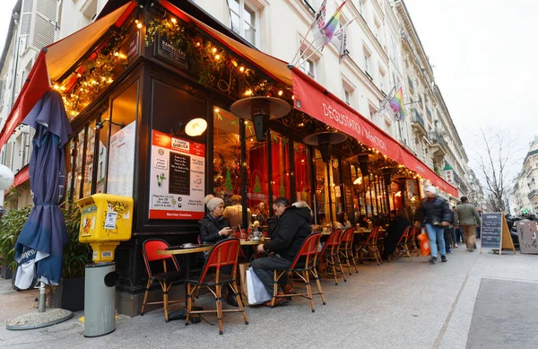 Paris France December 2021 Traditional French Cafe Amuse Gueule Decorated — Fotografia de Stock