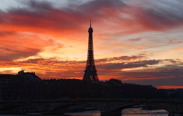 Eiffeltoren Bij Zonsondergang Het Populairste Reisplaats Wereldwijd Cultureel Icoon Van — Stockfoto