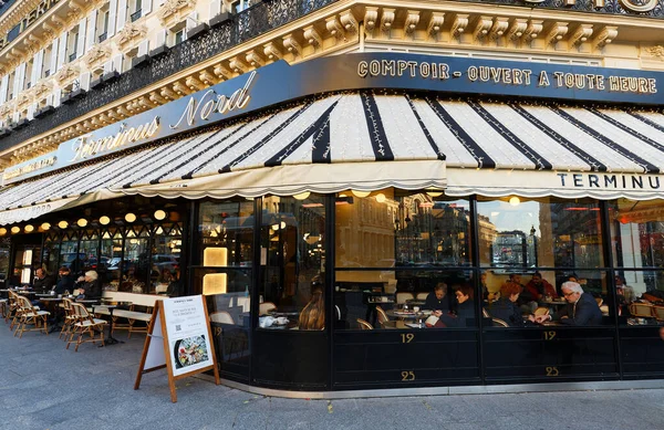 Parijs Januari 2022 Terminus Nord Een Traditioneel Frans Café Buurt — Stockfoto