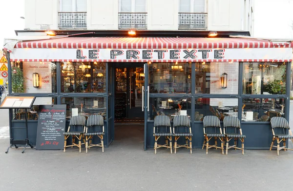 Parijs Frankrijk Februari 2022 Pretexte Een Traditioneel Frans Restaurant Enkele — Stockfoto