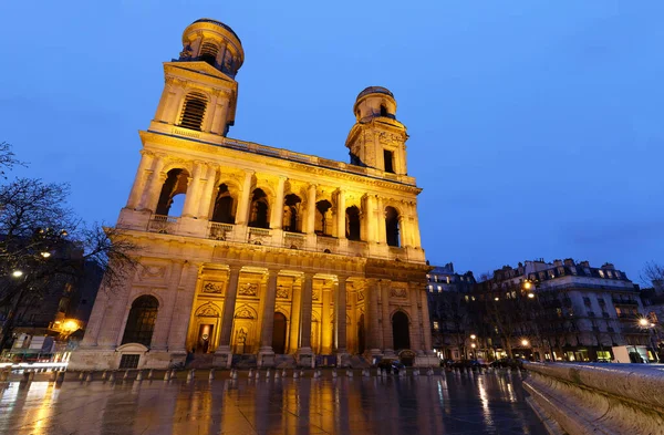 Szent Sulpice Egy Római Katolikus Templom Párizsban Keleti Oldalon Hely — Stock Fotó