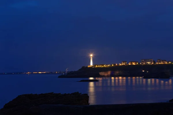 Night View Anget Biarritz Lighthouse Lighthouse Built 1834And Boasts 284 — стокове фото