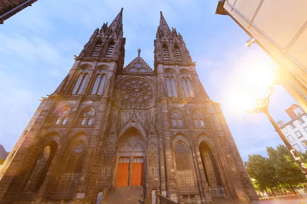 Beautiful Impressive Cathedral Clermont Ferrand France Made Dark Volcanic Rocks — Stock Photo, Image