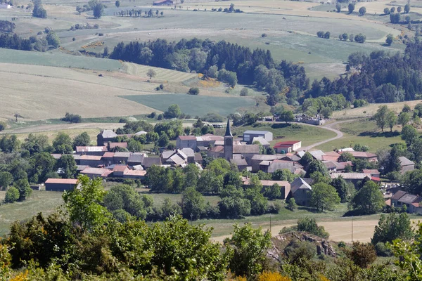 Vista Sul Pittoresco Villaggio Joursac Comune Nel Dipartimento Del Cantal — Foto Stock