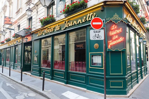 Paryż Francja Lipca 2022 Les Noces Jeannette Stuletnia Restauracja Dzielnicy — Zdjęcie stockowe