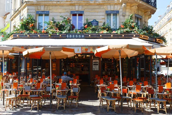Paris France August 2022 Cafe Odessa Montparnasse Quarter Gare Montparnasse — Stok fotoğraf