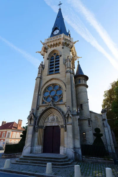 Neogothic Saint Medard Church Located Vigny Val Oise Region France — стоковое фото