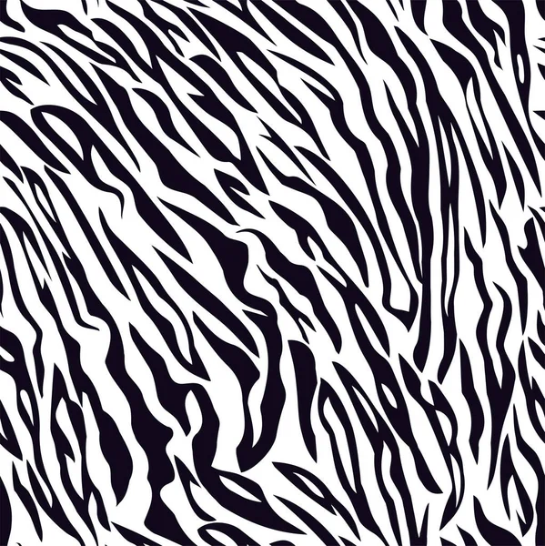 Vector Tigre blanco patrón de rayas negras. Tigre fondo de baldosas sin costura. — Vector de stock