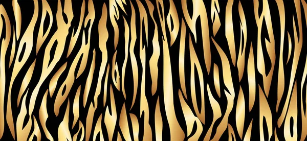Vector Tigre luxuoso ouro preto listras fundo. — Vetor de Stock