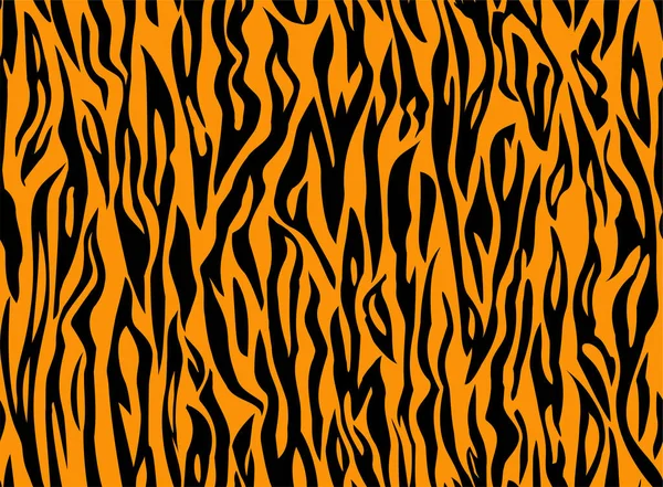 Patrón de franja negra naranja Vector Tiger. Tigre fondo de baldosas sin costura. — Vector de stock