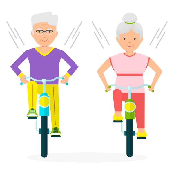 Estilo de vida de ancianos. Actividades de personas mayores. Abuelos estilo de vida saludable. — Vector de stock