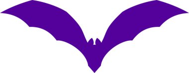 Cadılar Bayramı uçan yarasa silueti. Düz vektör illüstrasyonu.
