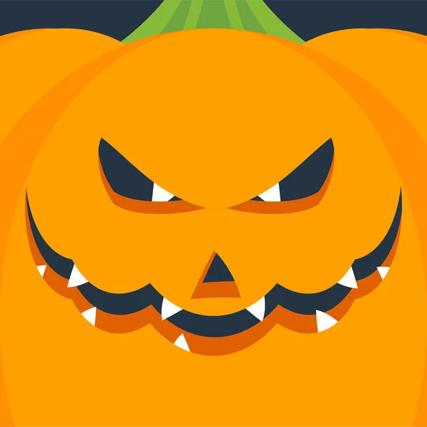 Zucca arancione di Halloween. Vacanza carattere demoniaco tradizionale — Vettoriale Stock