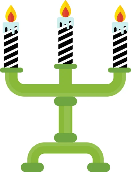 Candelabrum plat. Décoration pour anniversaire, jour de Noël et Halloween. — Image vectorielle