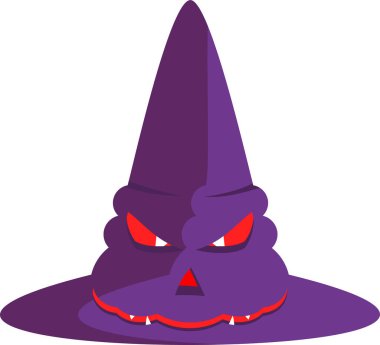 Cadı şapkası. Cadılar Bayramı ikonu. Reklam ve tanıtım için tasarım unsurları.