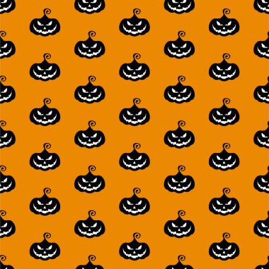 Cadılar Bayramı balkabakları ile vektör düz desen.