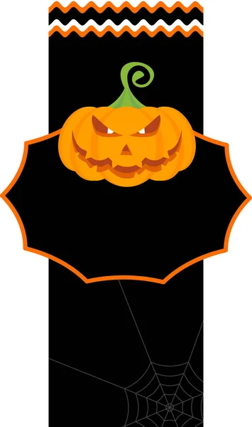 Halloween nálepka, cenovka nebo etiketa s halloweenskou dýní. — Stockový vektor