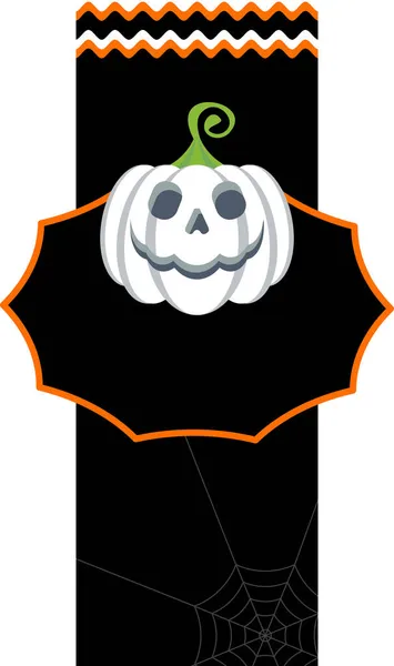 Halloween nálepka, cenovka nebo etiketa s halloweenskou dýní. — Stockový vektor