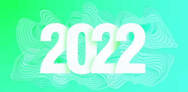 2022 Feliz Año Nuevo Portada creativa. Forma líquida de color abstracto. — Vector de stock