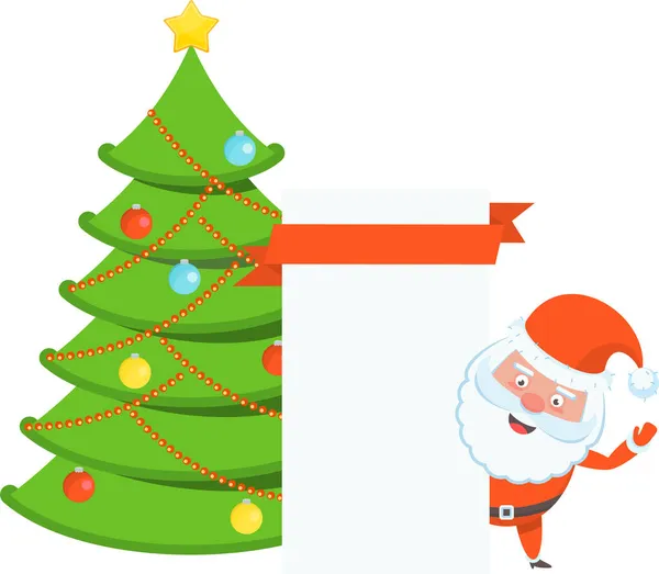 Czerwony płaski Boże Narodzenie postać Santa Claus. — Wektor stockowy