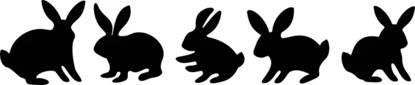 Силуэт пасхального кролика. Векторная иллюстрация. — стоковый вектор