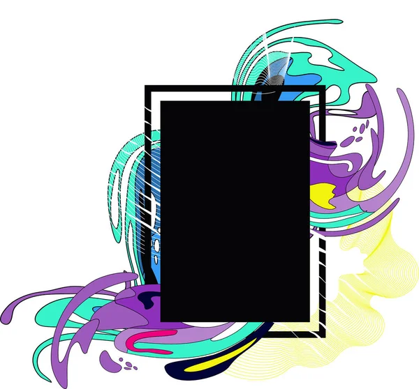 Color Liquid Wave flow frame. Abstract colorful shape. — Stockvector