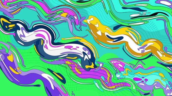 Color Liquid Wave and flow background. Abstract colorful shape. — 스톡 벡터