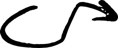 Fırça darbesi oku düzelt. El çizimi işaretleyici.