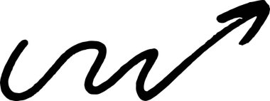 Fırça darbesi oku düzgün iki döngü. El çizimi işaretleyici.