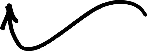Brushstroke Arrow suavizar. Ponteiro desenhado à mão. — Vetor de Stock