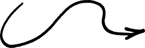 Pennellata Freccia liscia. Puntatore disegnato a mano. — Vettoriale Stock