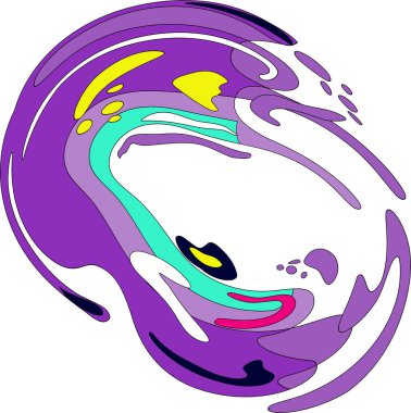 Renkli Sıvı Dalga akış elementi. Soyut renkli bir şekil. Çizgi roman reklamları, afişler ve afişler için tasarım. Kartvizitler, davetiyeler, hediye kartları, el ilanları ve broşürler için.