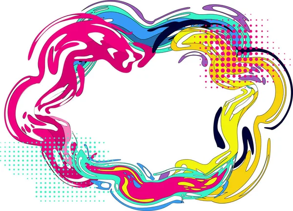 Color Liquid Wave Flow Frame Abstract Colorful Shape Design Comics — Stock vektor
