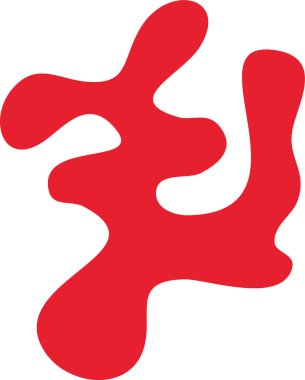 Düzensiz Freeform estetik soyut şekli. El yazısıyla yazılmış satır ve şekiller.