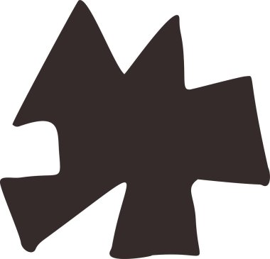 Çokgen açısal geometrik şekil. Düzensiz Freeform estetik soyut şekli. El yazısıyla yazılmış satır ve şekiller.