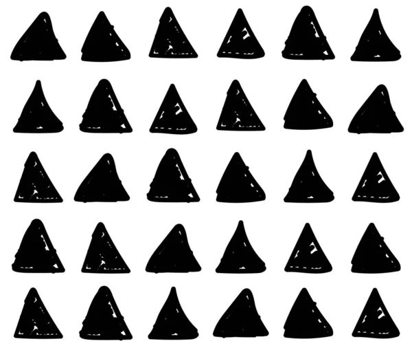 Triangle Écrit Main Gribouille Motif Sans Couture Lignes Formes Éléments — Image vectorielle