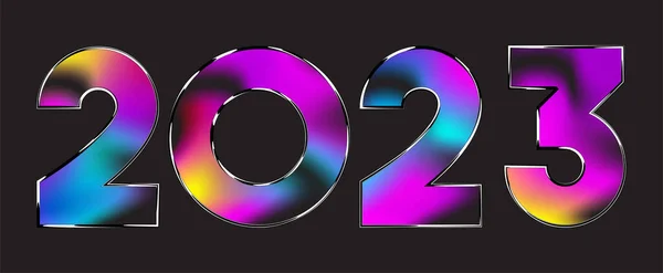 Modèle Abstrait Gradient Demi Teinte 2023 2023 Bonne Année Carte — Image vectorielle