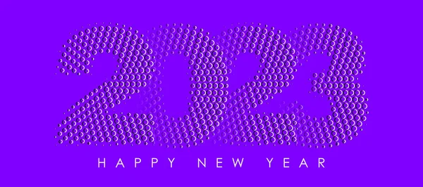 Fialové Půltónové Číslo 2023 Fialovém Pozadí Záhlaví Kalendáře2023 Šťastný Novoroční — Stockový vektor
