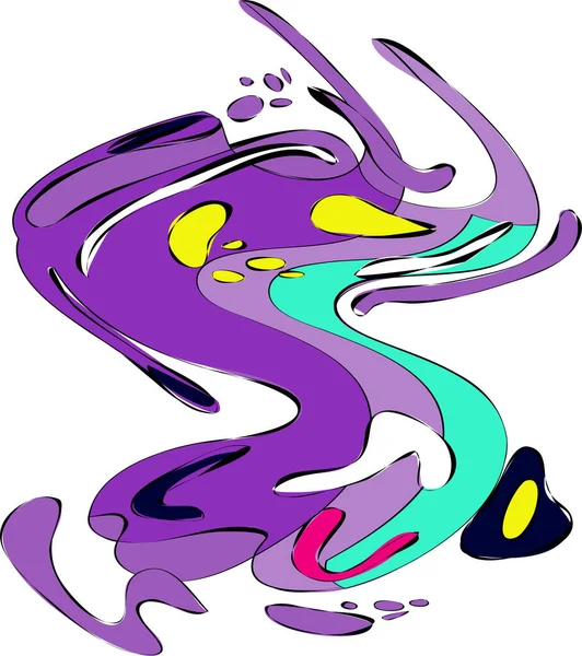 Color Liquid Wave Flow Element Abstract Colorful Shape Design Comics — Vetor de Stock