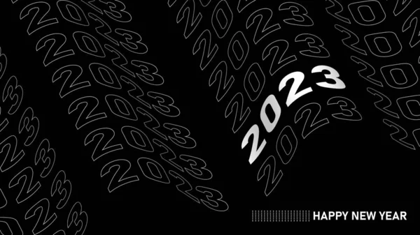 2023 Pokřivený Vlnitý Opakující Kinetický Vzorec Vlnová Typografie 2023 Design — Stockový vektor
