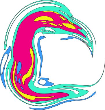 Renkli Sıvı Dalga akış elementi. Soyut renkli bir şekil. Çizgi roman reklamları, afişler ve afişler için tasarım. Kartvizitler, davetiyeler, hediye kartları, el ilanları ve broşürler için.