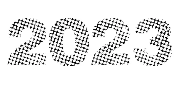2023 Новий Рік Чорний Напівтоновий Пурпуровий Гранжевий Декоративний Номер Векторні — стоковий вектор