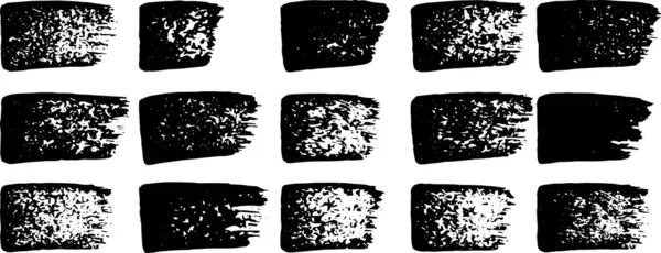 Черный Набор Мазков Кисти Чернильные Мазки Кисти Линии Элементы Дизайна — стоковый вектор